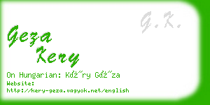 geza kery business card